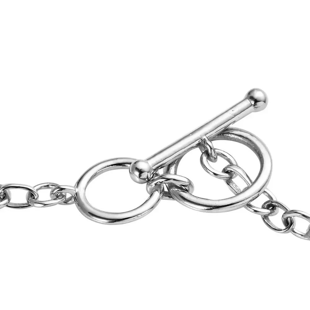 Tanzanian Wine Garnet Toggle Bracelet in 925 Sterling Silver - Picture 7 of 8